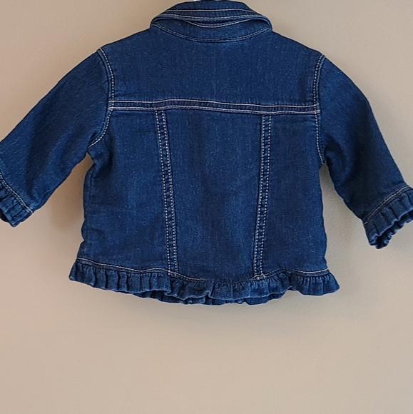 Soft baby denim jacket with frill trim - Picture 2 of 4